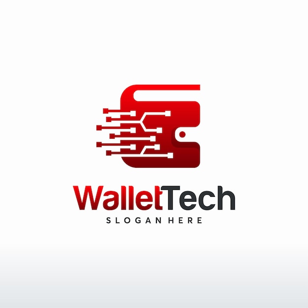 Wallet Tech logo designs concept vector Digital Wallet logo template symbol