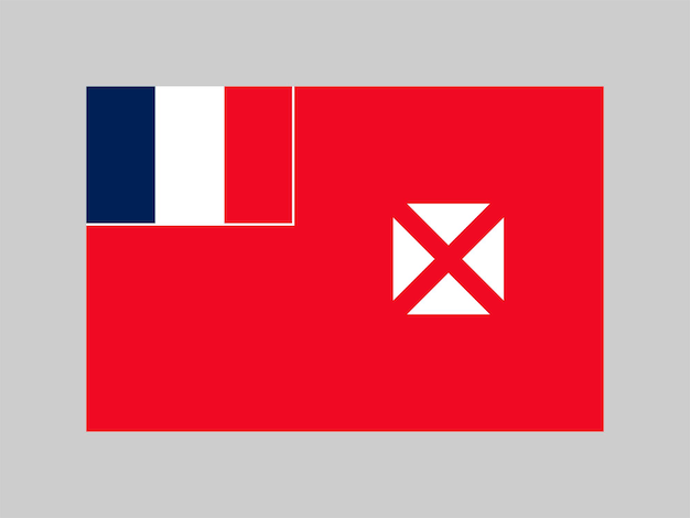 Wallis and Futuna flag official colors and proportion Vector illustration