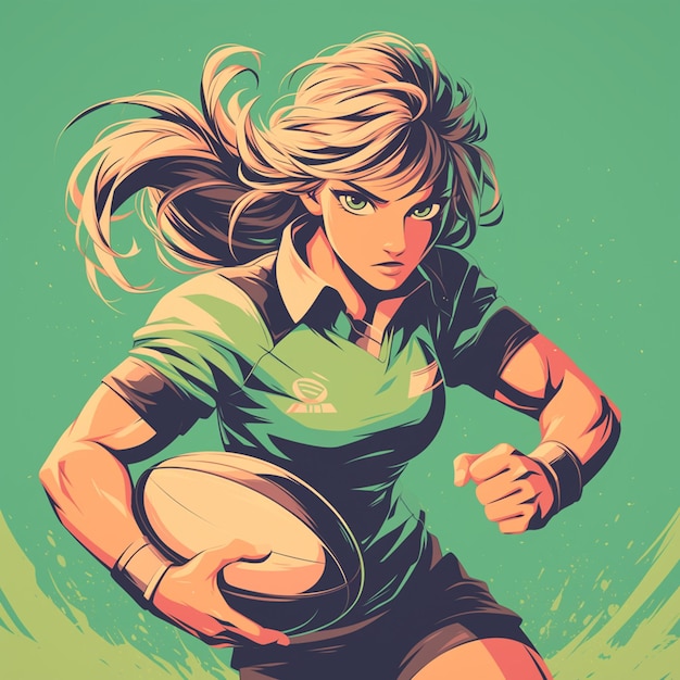 A Wallisian woman is playing rugby