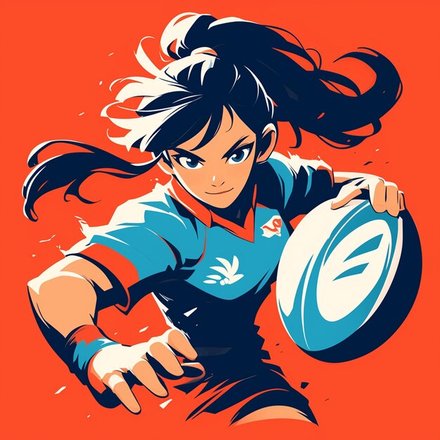 A Wallisian woman is playing rugby