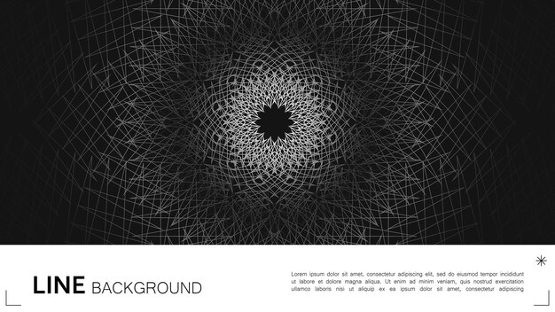 Vector wallpaper design a monochromatic circular vector illustration psychedelic line background