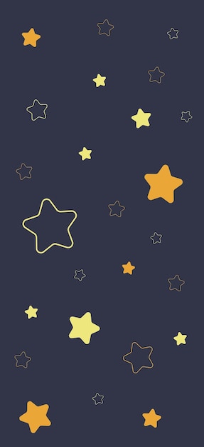 Wallpaper for mobile phone Dark blue background and yellow gold stars