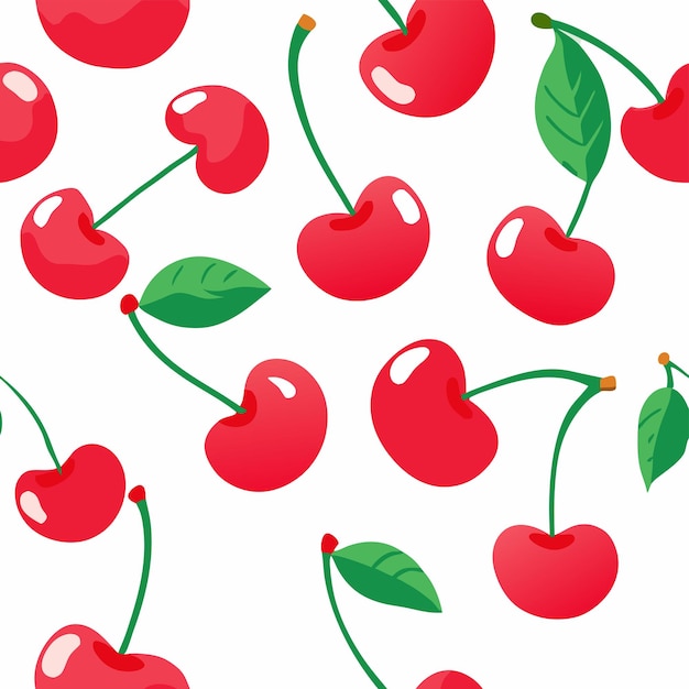 a wallpaper with cherries and a strawberry