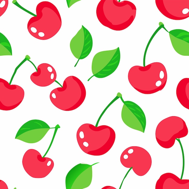 a wallpaper with cherries and a strawberry