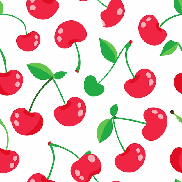 a wallpaper with cherries and a strawberry