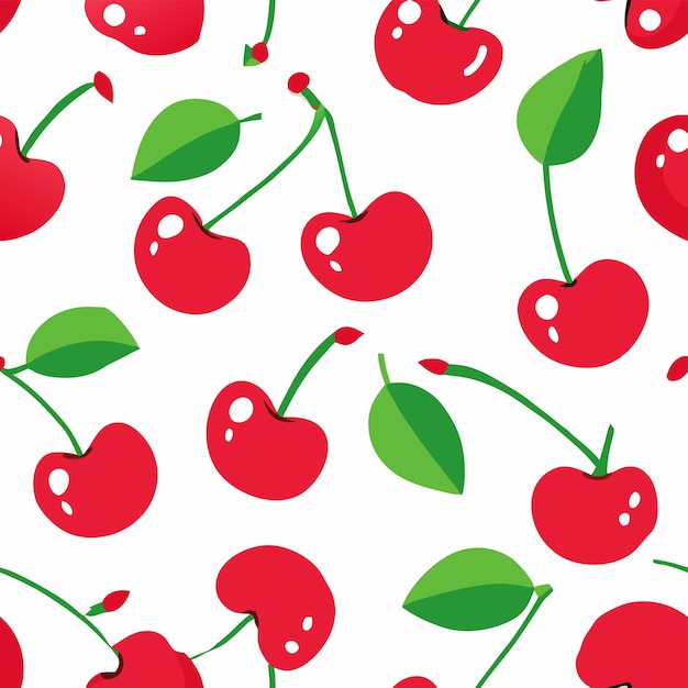 a wallpaper with cherries and a strawberry