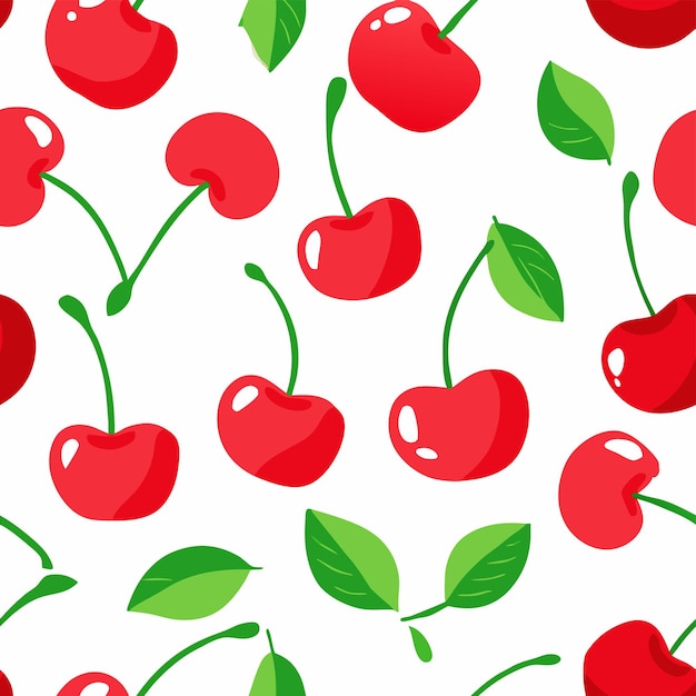 a wallpaper with cherries and a strawberry