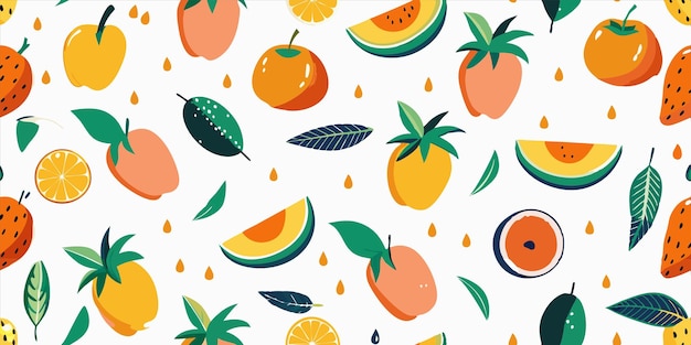 a wallpaper with fruits and a watermelon on it