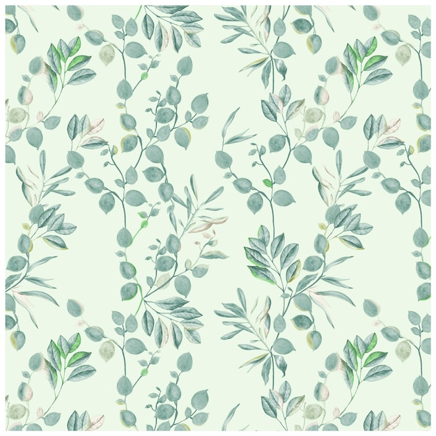 A wallpaper with a pattern of trees and flowers.