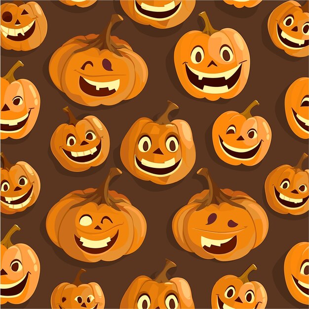 Vector a wallpaper with pumpkins and faces and faces like pumpkins