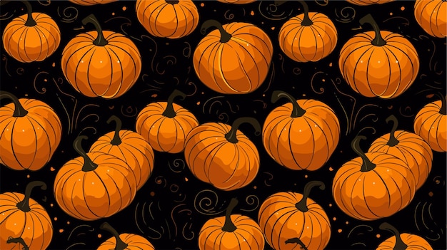 Vector a wallpaper with pumpkins and stars on it