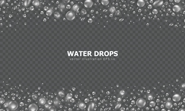 Wallpaper with realistic 3d pure water drops aqua splashes dew or condensation on surface