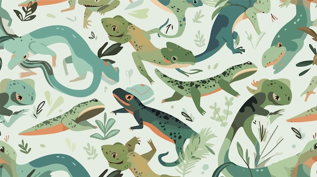 Vector a wallpaper with a variety of animals and plants