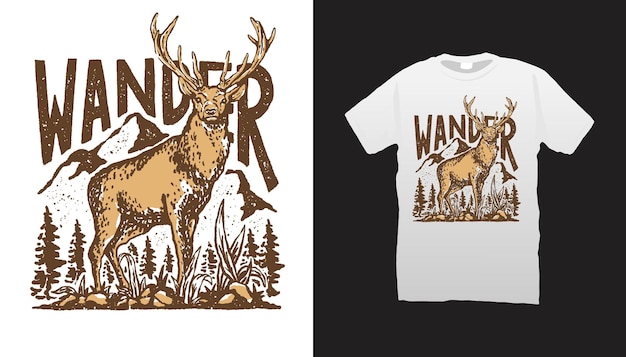 Wander deer illustration