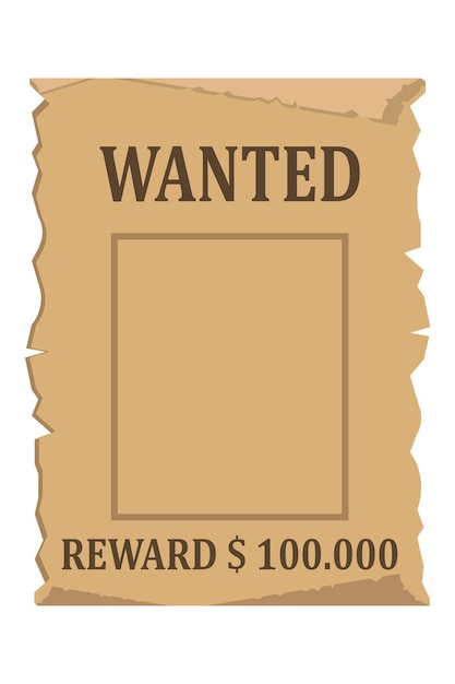 Wanted for reward vintage poster. Vector illustration