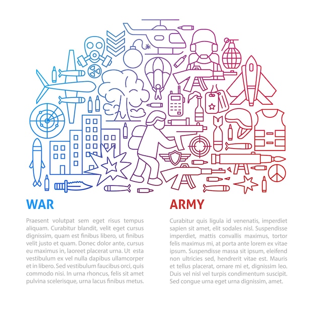 War Army Line Template