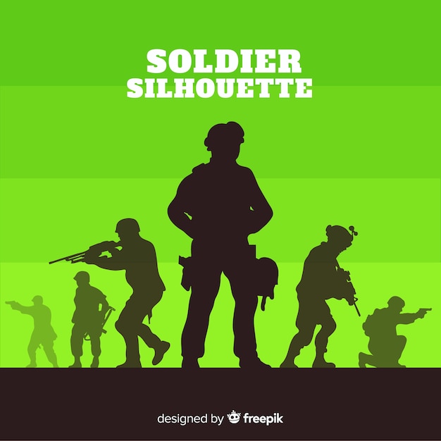 War background with silhouettes of soldiers