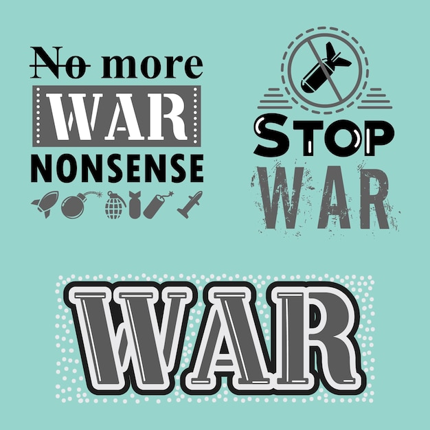 War quotes set collection