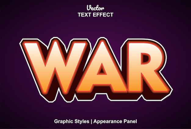 War text effect with graphic style and editable