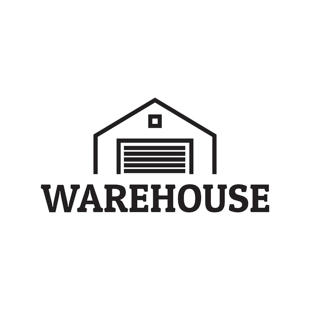 WAREHOUSE FACTORY HOME LINE LOGO VECTOR SYMBOL ICON ILLUSTRATION MODERN DESIGN