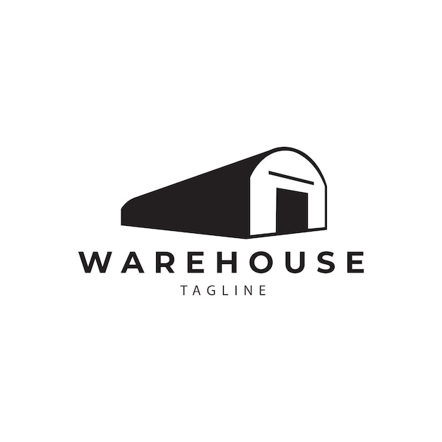 Warehouse factory silhouette logo vector icon symbol illustration design