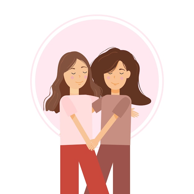 Vector warm friendly hugs hug concept vector illustration