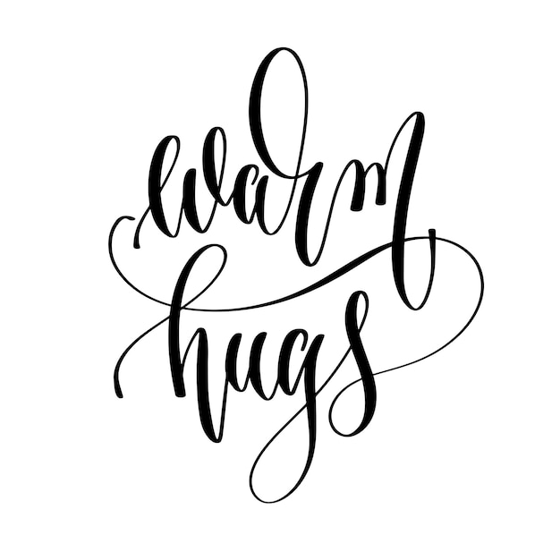 Warm hugs hand lettering inscription text to winter holiday