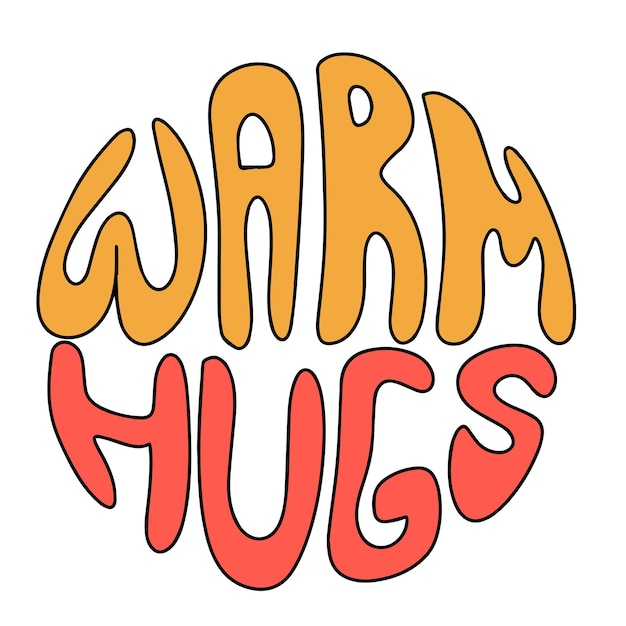 Warm hugs handwriting text Short Autumn phrase isolated on white background Vector illustration