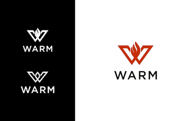 warm logo simple letter W vector template