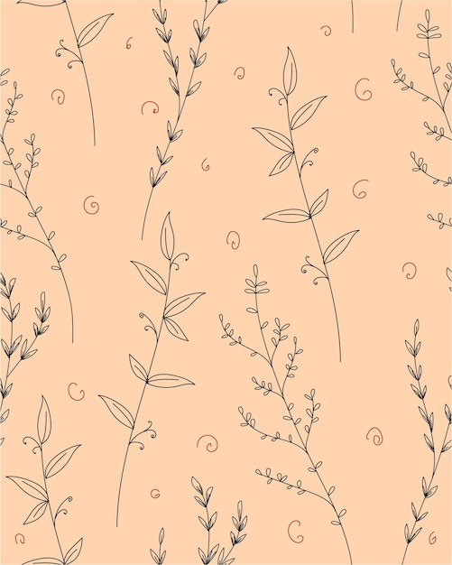 Warm pattern with botanic Vector