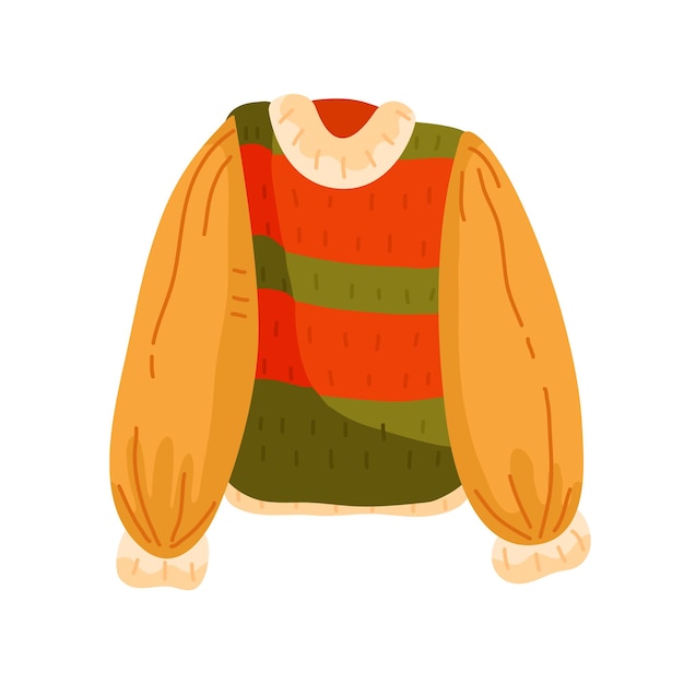 Warm sweater in cartoon style Vector isolated illustration on a white background