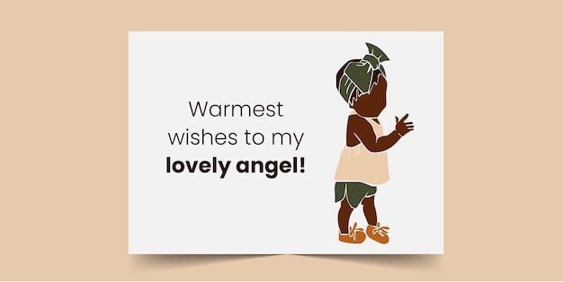 Warmest wishes to my lovely angel, Birthday Card for black baby