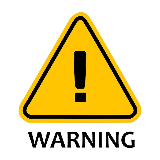 Warning and Caution. Exclamation mark icon isolated on yellow triangle.