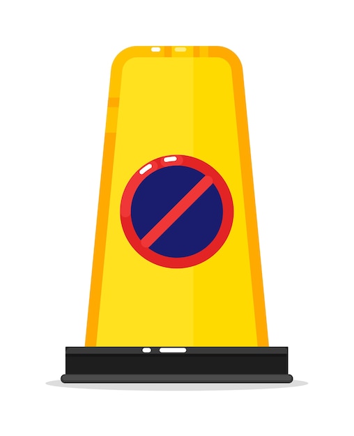 Warning road barrier with no way sign