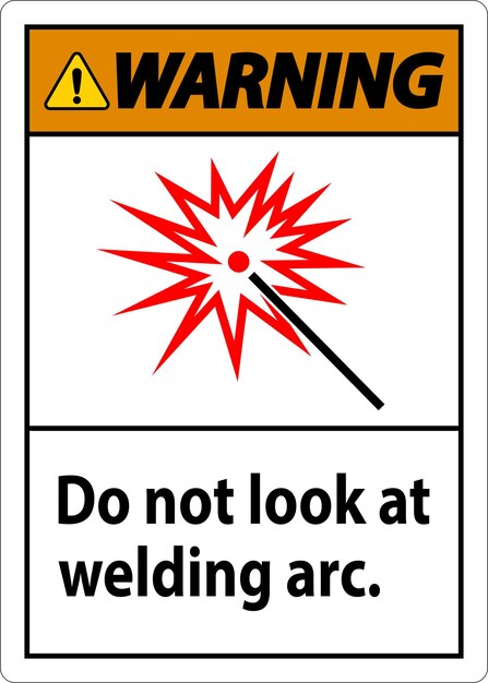 Vector warning sign do not look at welding arc