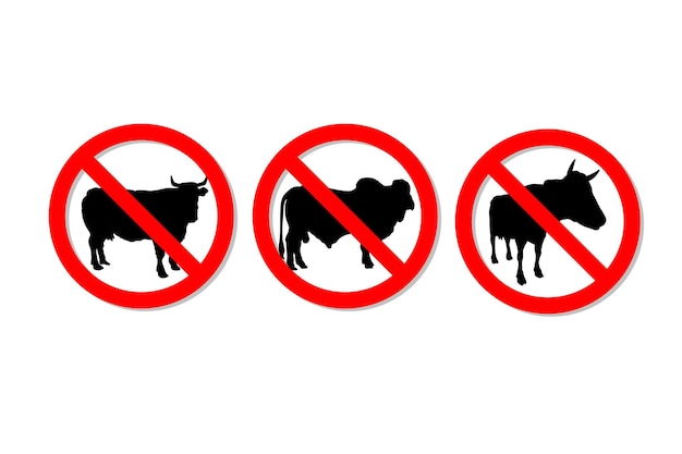 Warning sign no cow farm vector design