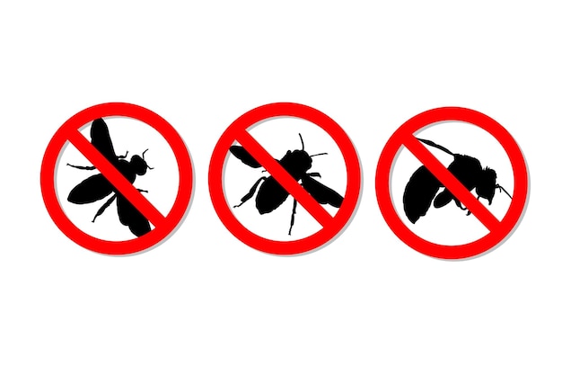 Warning sign no honey bees vector design