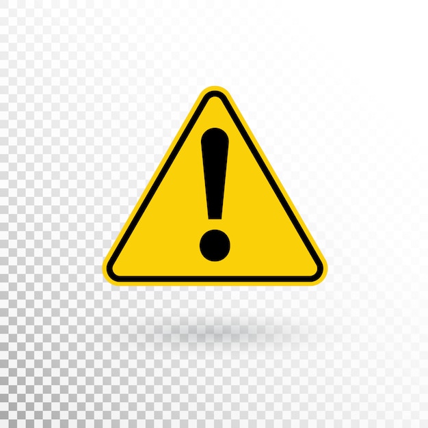 Warning symbol. Attention button. Warning sign. Exclamation mark icon in flat style