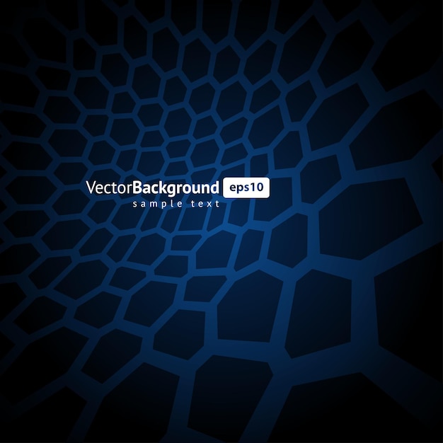 Warp dark blue hexagonal mesh realistic template stretching pattern texture background vector