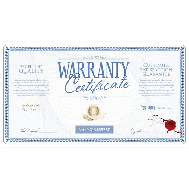 Warranty Certificate retro vintage design vector illustration