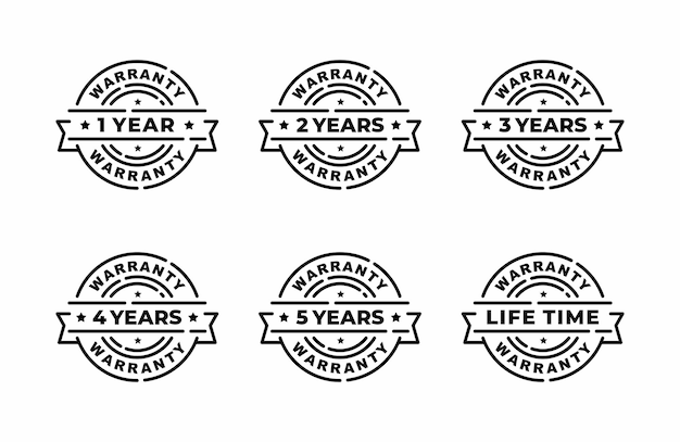 Warranty stamp vector set