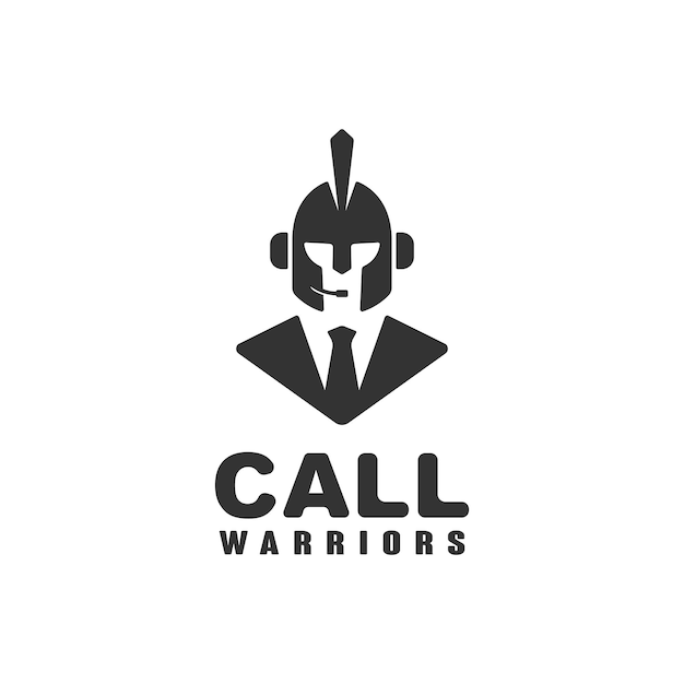 warrior call center icon logo vector