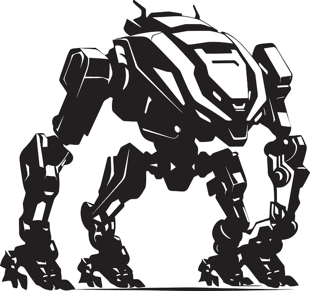 Vector warrior enigma black emblem icon robotic guardian logo icon design