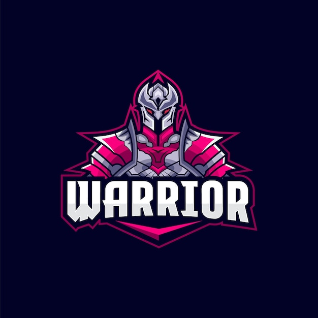 Warrior esport logo design illustration for gaming club