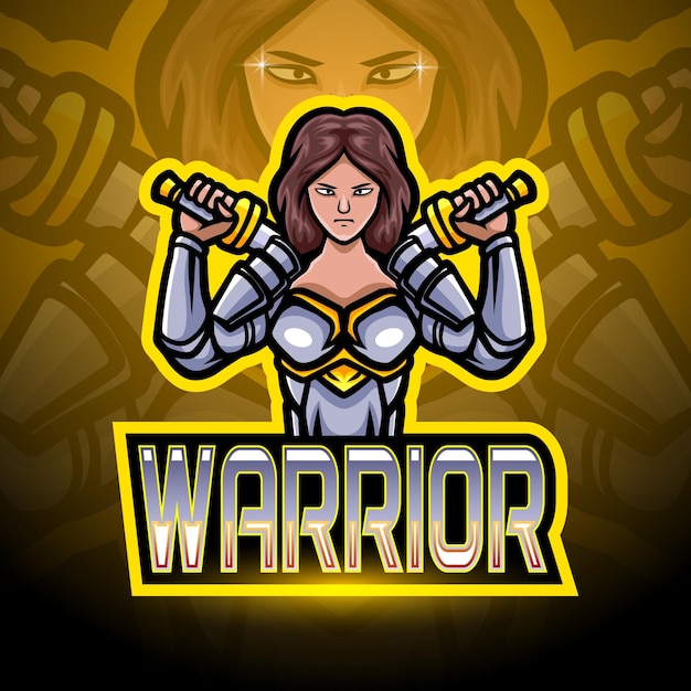 Warrior esport logo mascot design