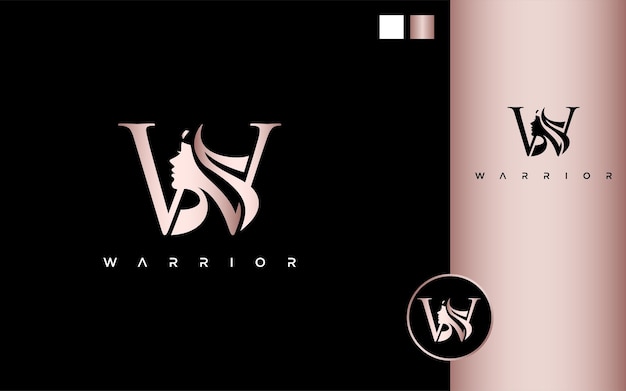 Warrior Salon modern and luxury logo vector