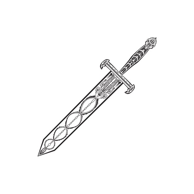 Warrior sword vector illustration design style