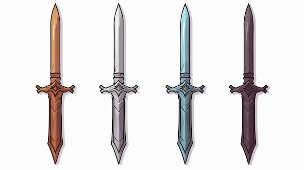 Vector warrior swords isolated icon cartoon vector illustration