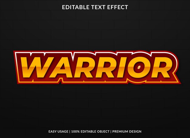 warrior text effect template