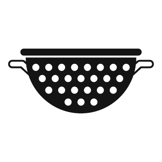 Vector wash colander tool icon simple vector sieve equipment